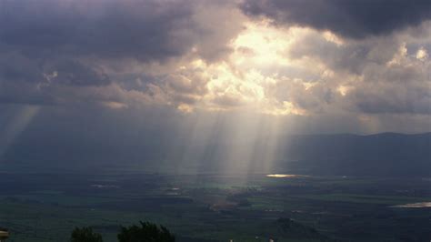 Light Shining Down Through Clouds On Valley Stock Footage Sbv 300076328