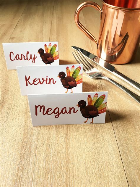 printed thanksgiving place cards thanksgiving dinner seating cards turkey table name