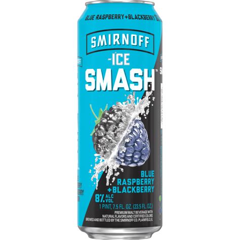 Smirnoff Ice Smash Blue Raspberry Blackberry Finley Beer