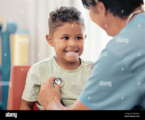 Children Healthcare And Stethoscope With A Doctor Or Pediatrician