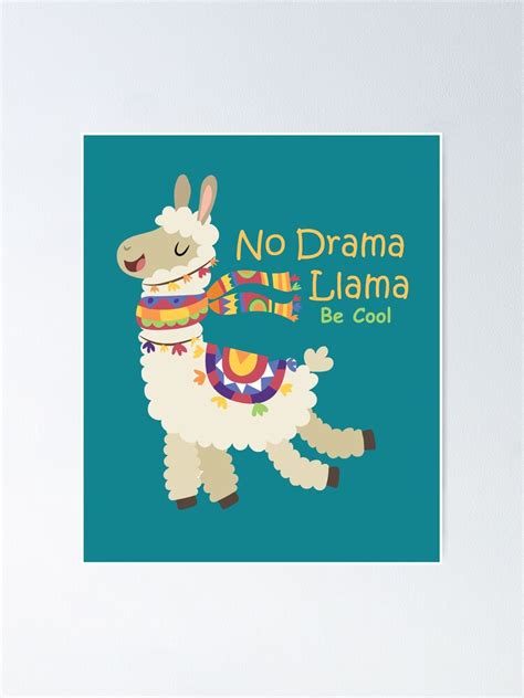 No Drama Llama Poster By Amethystdesign Redbubble