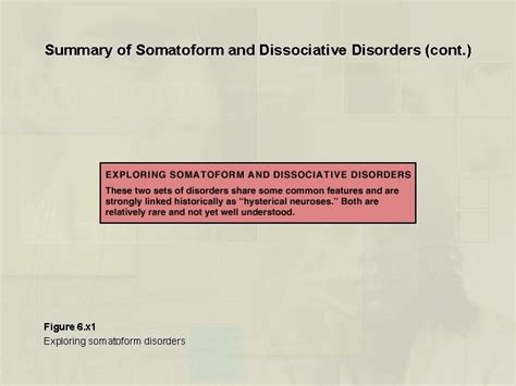 Chapter 6 Somatoform And Dissociative Disorders An Overview