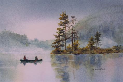 Morning Canoe Painting Art Canoe
