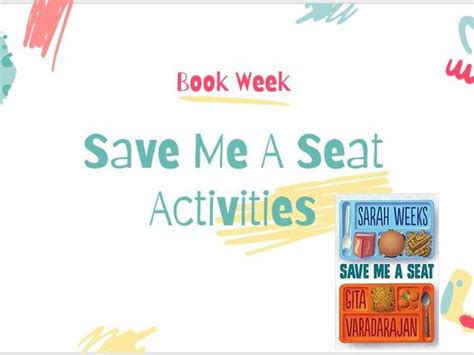 Save Me A Seat Book Week Activities Teaching Resources