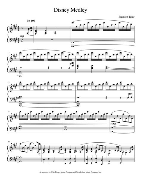 Other music sheets of walt disney. Print and download in PDF or MIDI Disney Medley. a collaboration of your favorite Disney Songs ...
