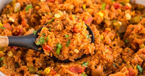 Spanish Rice With Ground Beef Easy One Pot Method Valeries Kitchen