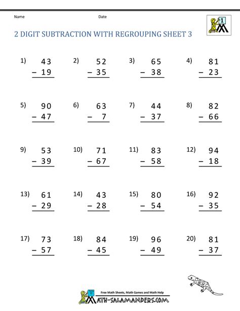 These worksheets are pdf files. 2 Digit Subtraction Worksheets