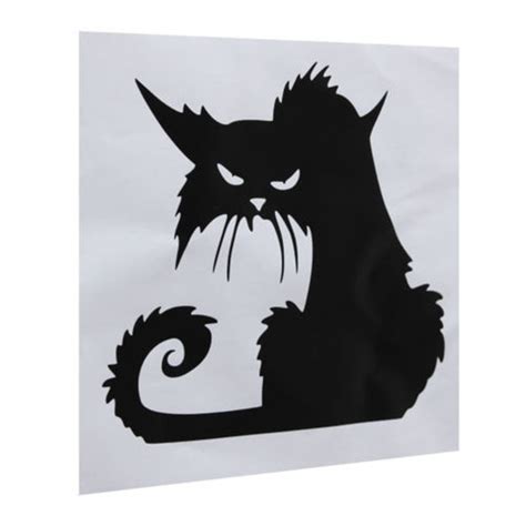 1pc Angry Black Cat Window Sticker Removable Shop Showcase Window Wall
