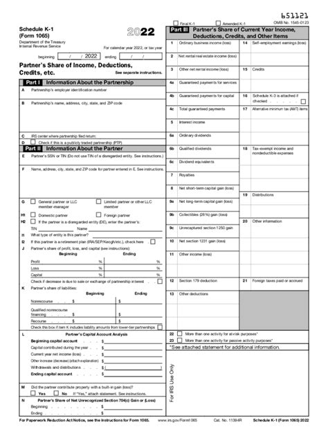 2022 Form Irs 1065 Schedule K 1 Fill Online Printable Fillable