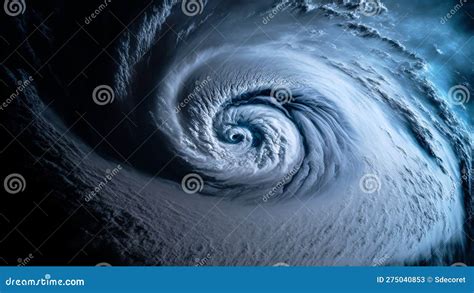 View Of A Cyclone Eye From Space Giant Hurricane Background Stock