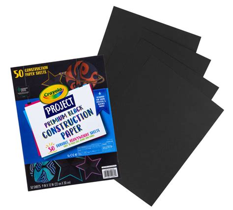 Black Construction Paper Premium 50 Count Crayola