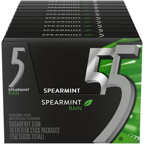 Buy Wrigleys 5 Gum Rain Spearmint Flavoured Sugarfree Chewing Gum 15