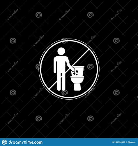 No Toilet Littering Sign Vector Illustration On White Background Wc