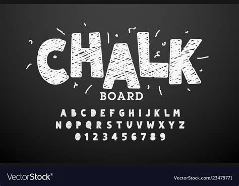 Hand Drawn Chalk Font Royalty Free Vector Image