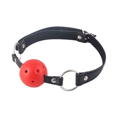 Buy Adult Toys Pu Leather Band Red Ball Mouth Gag Oral Fixation Mouth Stuffed Adult Games For