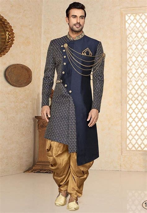 Designer Groom Sherwani Nawabi Suit Groomsmen Outfit Jodhpuri Sherwani For Men Wedding Indian