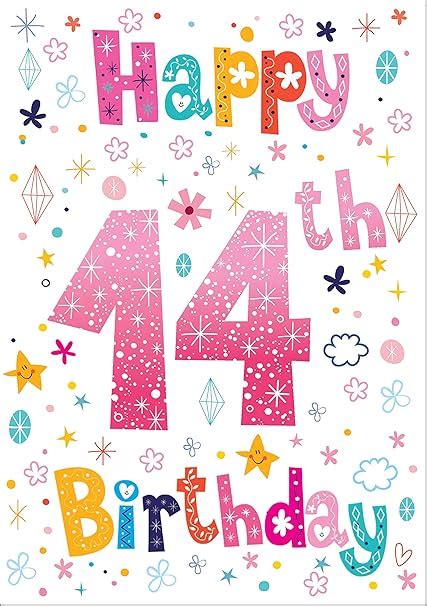 Doodlecards 14th Birthday Card Age 14 Medium Uk Office Products