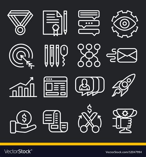 Lines Icons Pack Collection Royalty Free Vector Image