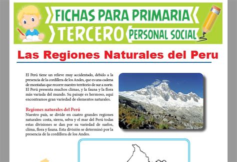 Las Regiones Naturales Del Perú Para Tercer Grado De Primaria 2022