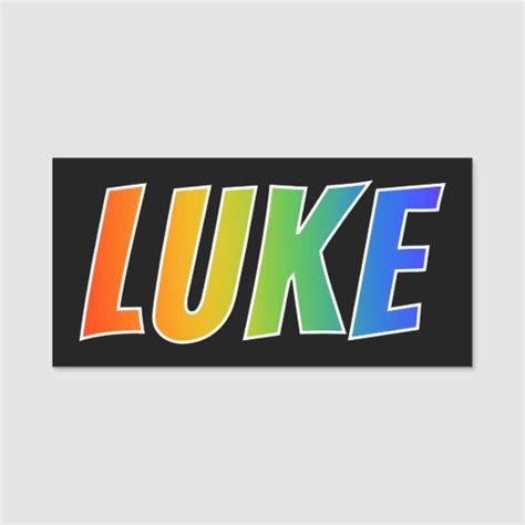 First Name Luke Fun Rainbow Coloring Name Tag