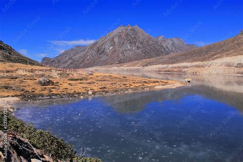Alpine Landscape And Beautiful Frozen Sela Lake In Tawang Arunachal