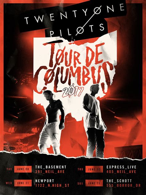 A month of new dates should start on october 9th with a show in tampa, florida, in the arena amalie. Tour De Columbus | Twenty One Pilots Wiki | FANDOM powered ...