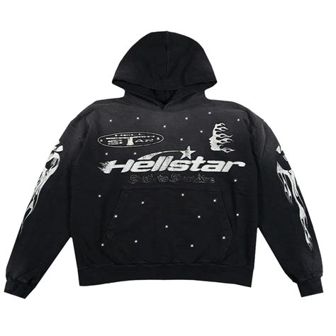 Hellstar Racer Hooded Sweatshirt Vintage Black Up Nyc