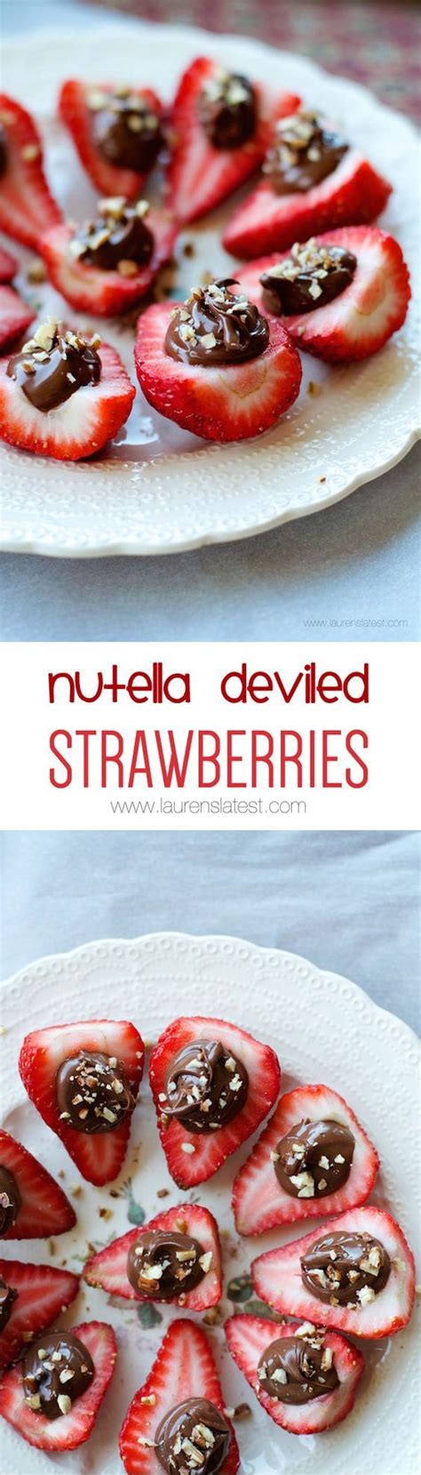 If you like the look of the deviled strawberries with the stems you can leave them on. Nutella Deviled Strawberries | Recipe (With images ...
