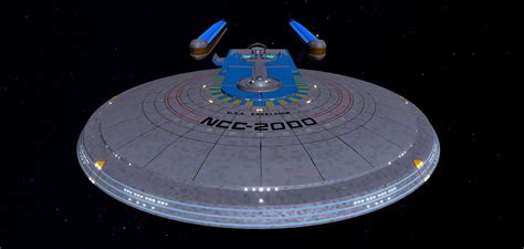 3d Model Star Trek Uss Excelsior Ncc 2000 Starship Vr Ar Low Poly