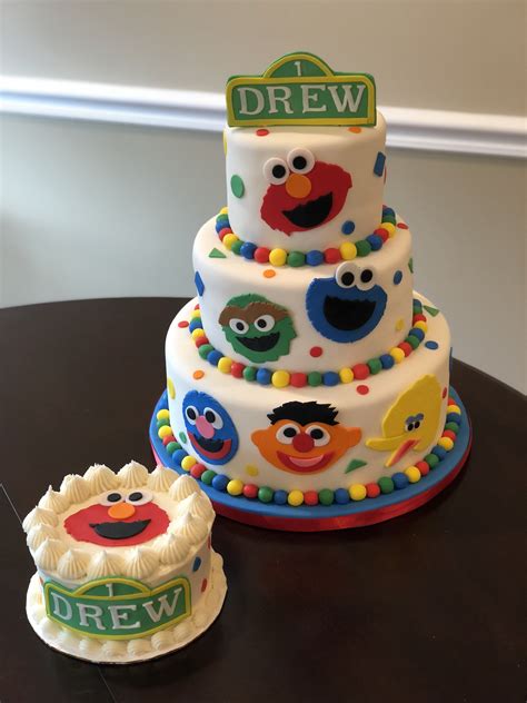 Sesame Street First Birthday Cake And Smash Cake By Valerie Ocakes