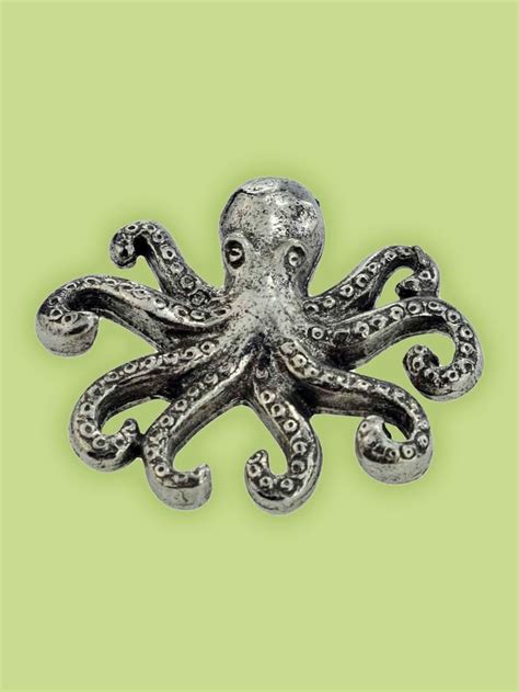 Pewter Octopus Pin Badge Pin Badges Badge Tentacle