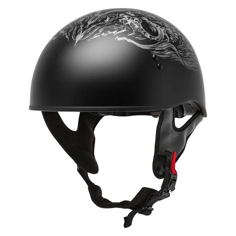 Gmax® H1653077 Hh 65 Ghostrip Naked X Large Matte Blacksilver Half Shell Helmet