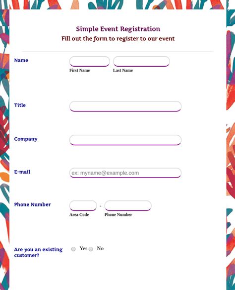 Simple Event Registration Form Template Jotform