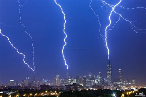 Triple Lightning Strikes On Chicagos Three Tallest Buildings And An