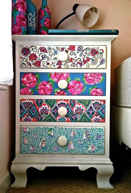 Dishfunctional Designs Upcycled Dressers Painted Wallpapered