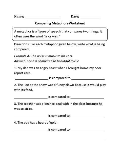 4th Grade English Printable Worksheet