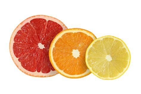 Pamplemousse Orange De Citron De Fruits Frais Dans La Coupure Image