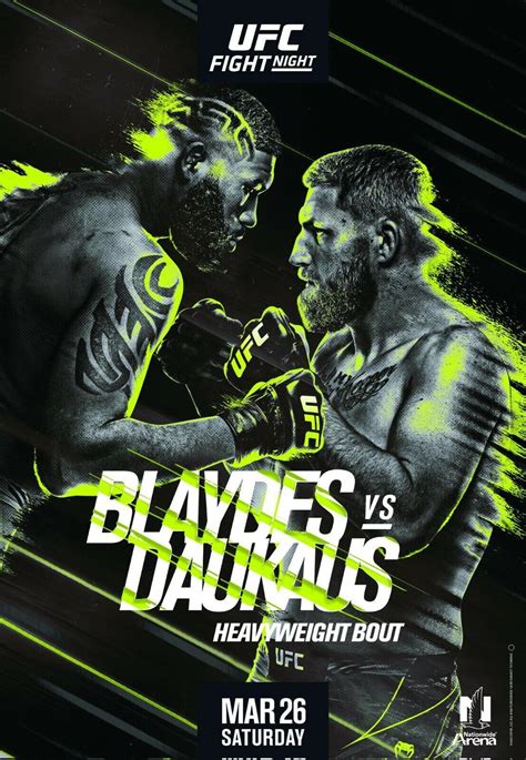 Ufc Fight Night Blaydes Vs Daukaus Poster Boxing For Fan Full Size