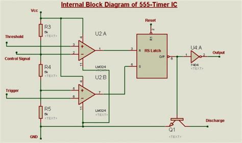 Schematic Circuit Diagram Of Internal Block Diagram Of 555 Timer Ic