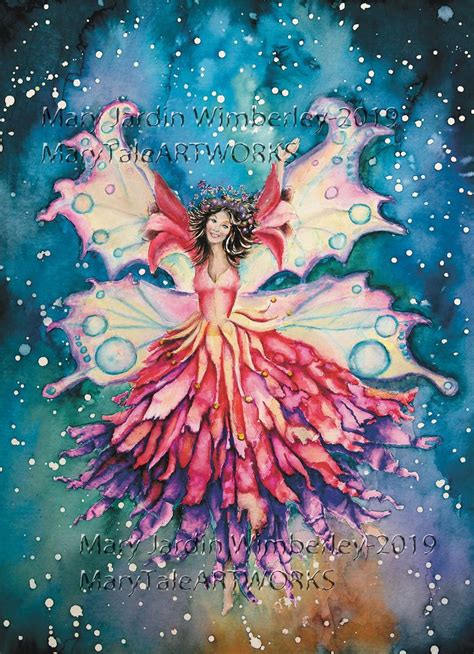 Watercolor Fairy Faery Painting Colorful Fantasy Art Etsy Fantasy