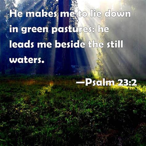 Psalm 232 He Makes Me To Lie Down In Green Pastures He Leads Me