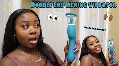 New Sex Toy Alert Box Opening On Double End Licking Vibrator Dildo