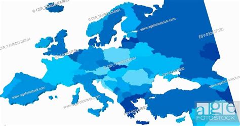 3d Color Country Map Of Europe Stock Vector Vector And Low Budget