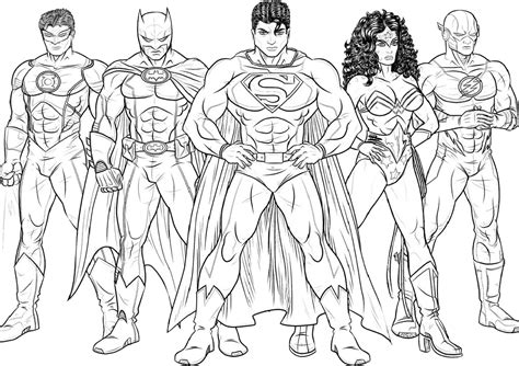 Comic book superheros are counted among the most searched for coloring page subjects with the marvel comics superheros like superman, spider man. Justice League Superheroes Coloring Pages - Print Color Craft