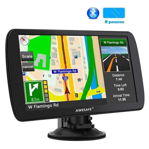 awesafe 9 pouce appareil de navigation automatique pour voiture fonction mains libres avec écran