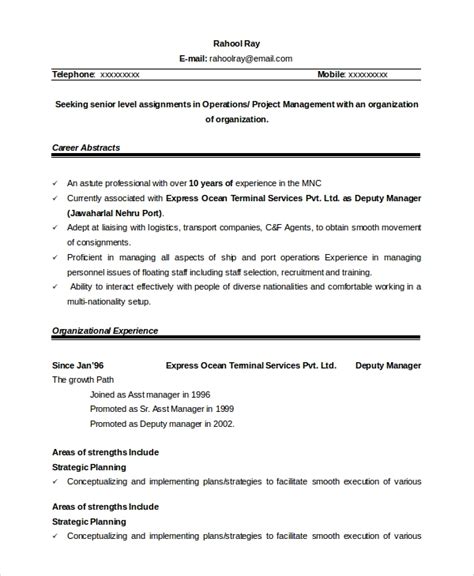 Free 8 Sample Project Management Resume Templates In Pdf Ms Word