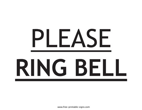 Printable Please Ring Bell Sign Free Printable Signs