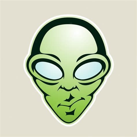 Premium Vector Green Alien Head Cartoon Icon Vector Illustration