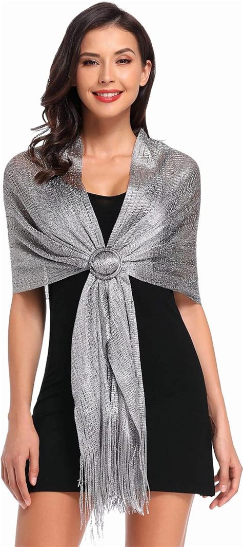 Dark Silver Grey Shawls And Wraps For Evening Dresses Vimate Shimmery