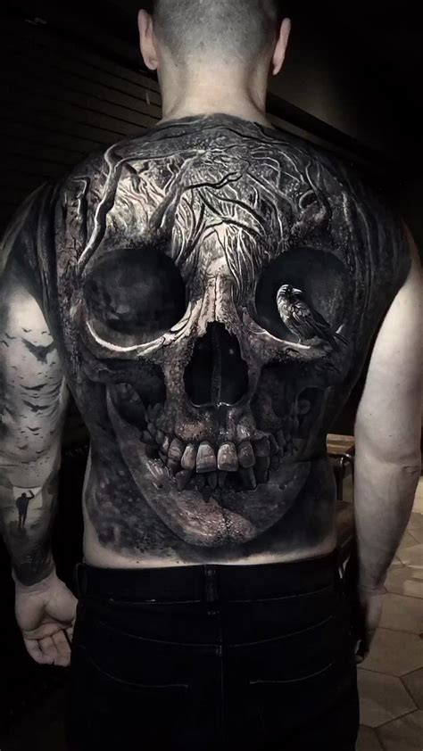 Killer Ink Tattoo On Twitter Incredible Full Back Skull Tattoo By